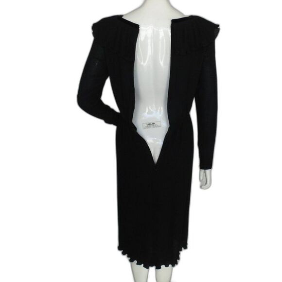 JEAN-LOUIS SCHERRER/JLS Boutique Dress, 38/S, Black, Pleat skirt, Ruffle neck - Picture 7 of 15